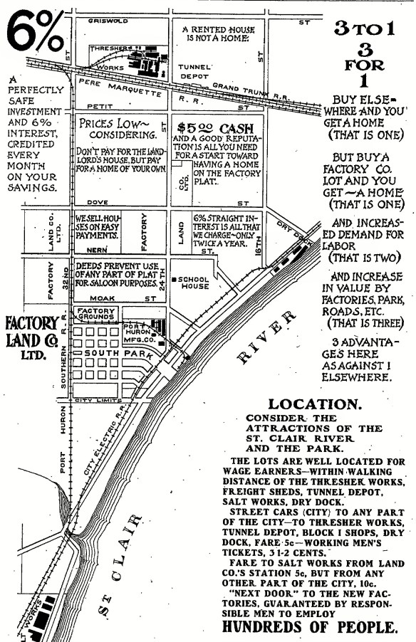 Port Huron, Factory Land Company booklet, ca 1902