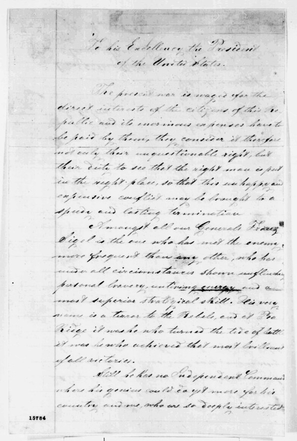 Port Huron letter to Lincoln